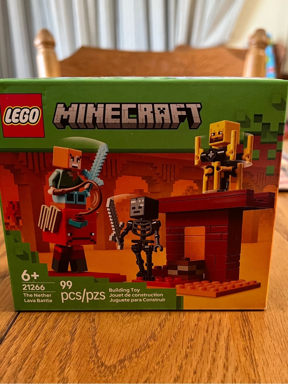 LEGO Minecraft Nether Lava Battle Toy - Orange, Green, Red, Black, 99 pieces